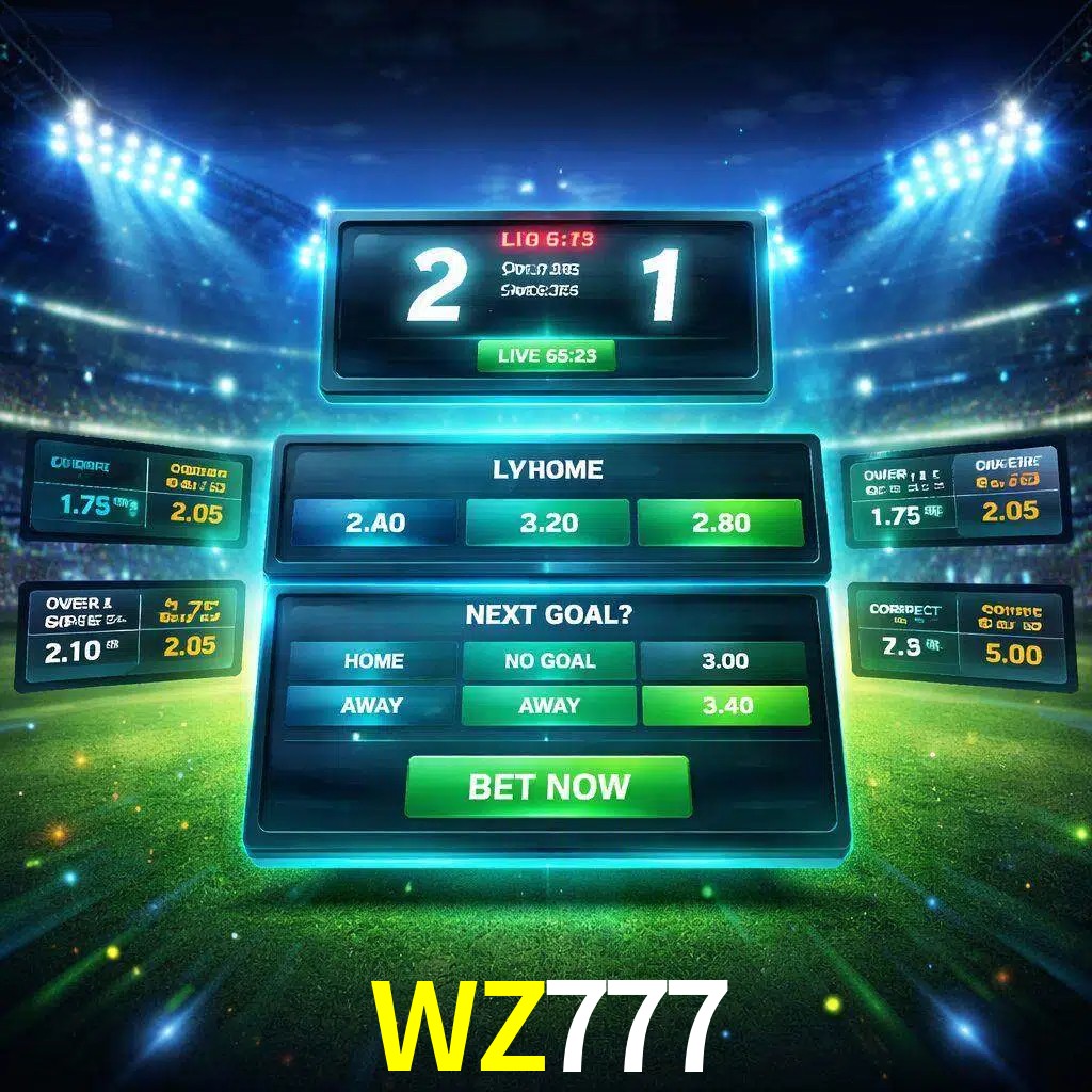 Vista de apuestas en vivo WZ777 durante un partido en curso
