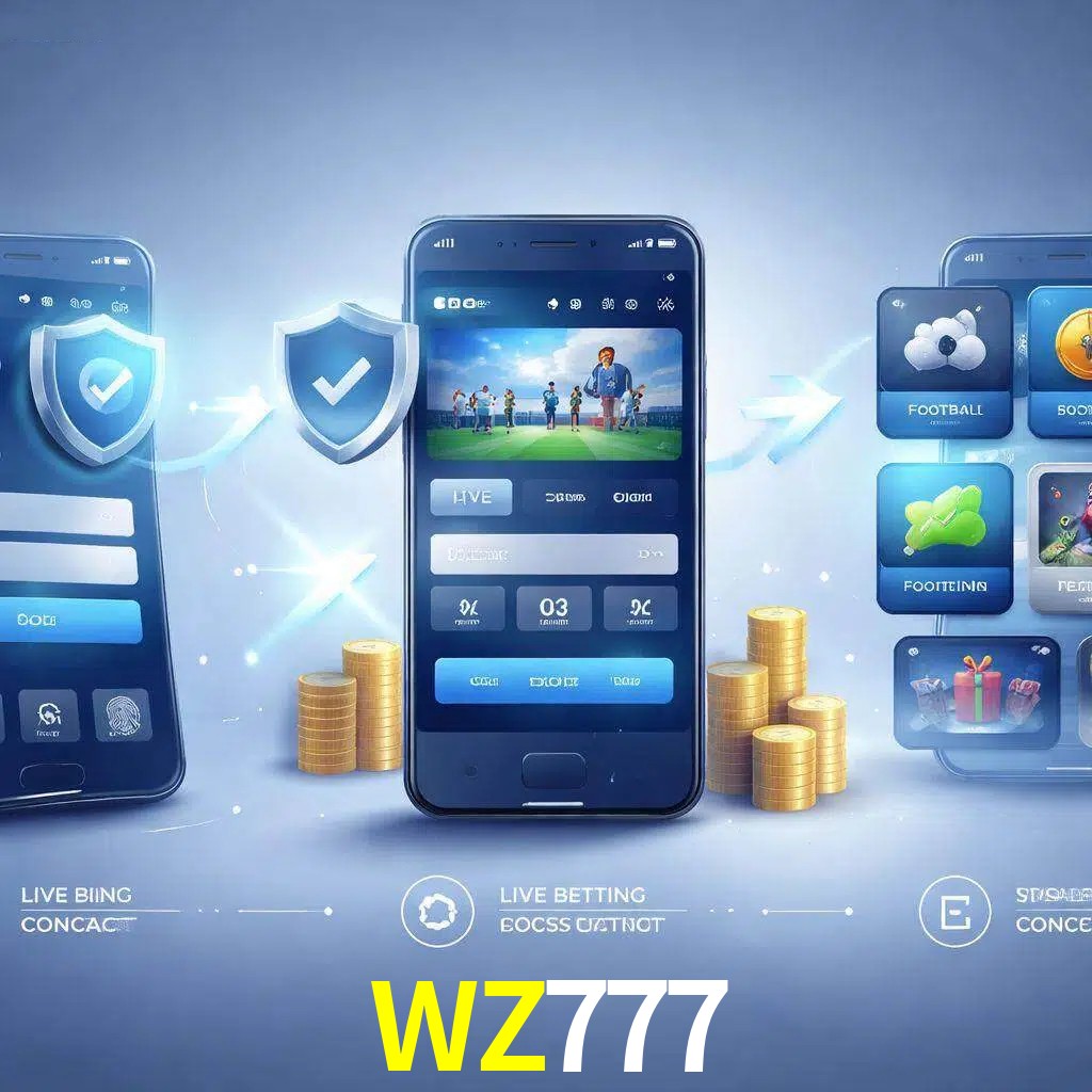 Pasos de acceso a la app WZ777 en pantalla de teléfono móvil